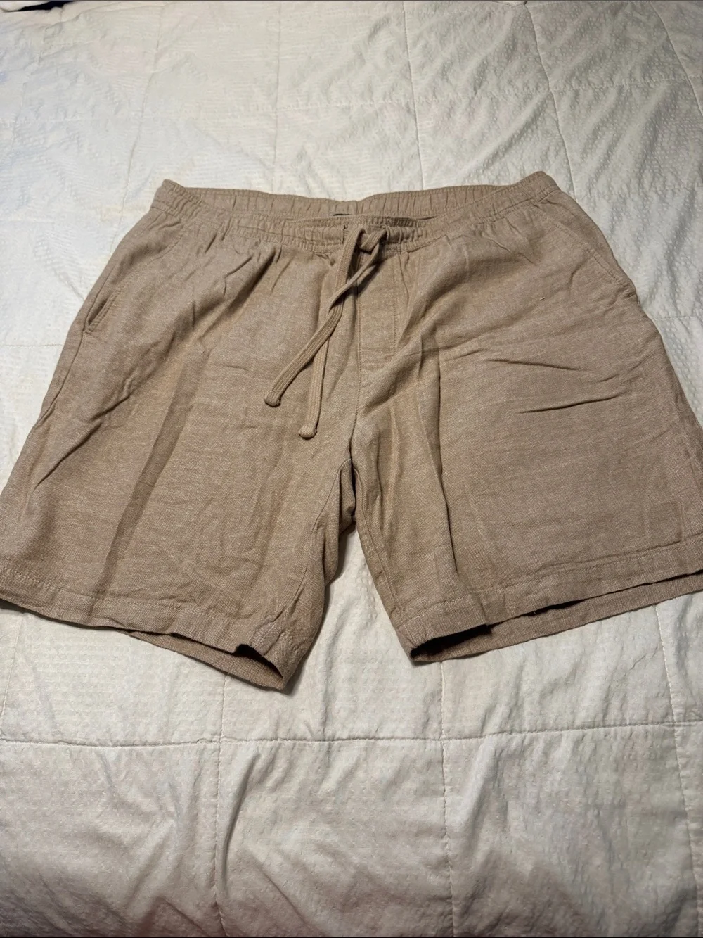 Banana Republic Men's Knit Drawstring Shorts - Navy and Tan. Two pair.